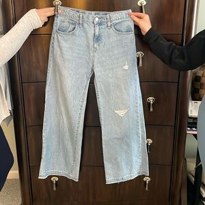 Old Navy, girls size 16 high rise baggy wide leg jeans